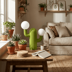 Playline Cactus Sculptural Table Lamp with Frosted Glass Globes