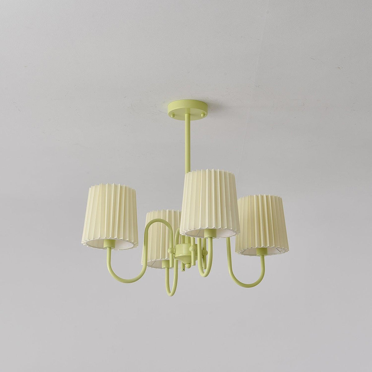 pleated-fabric-matcha-chandelier