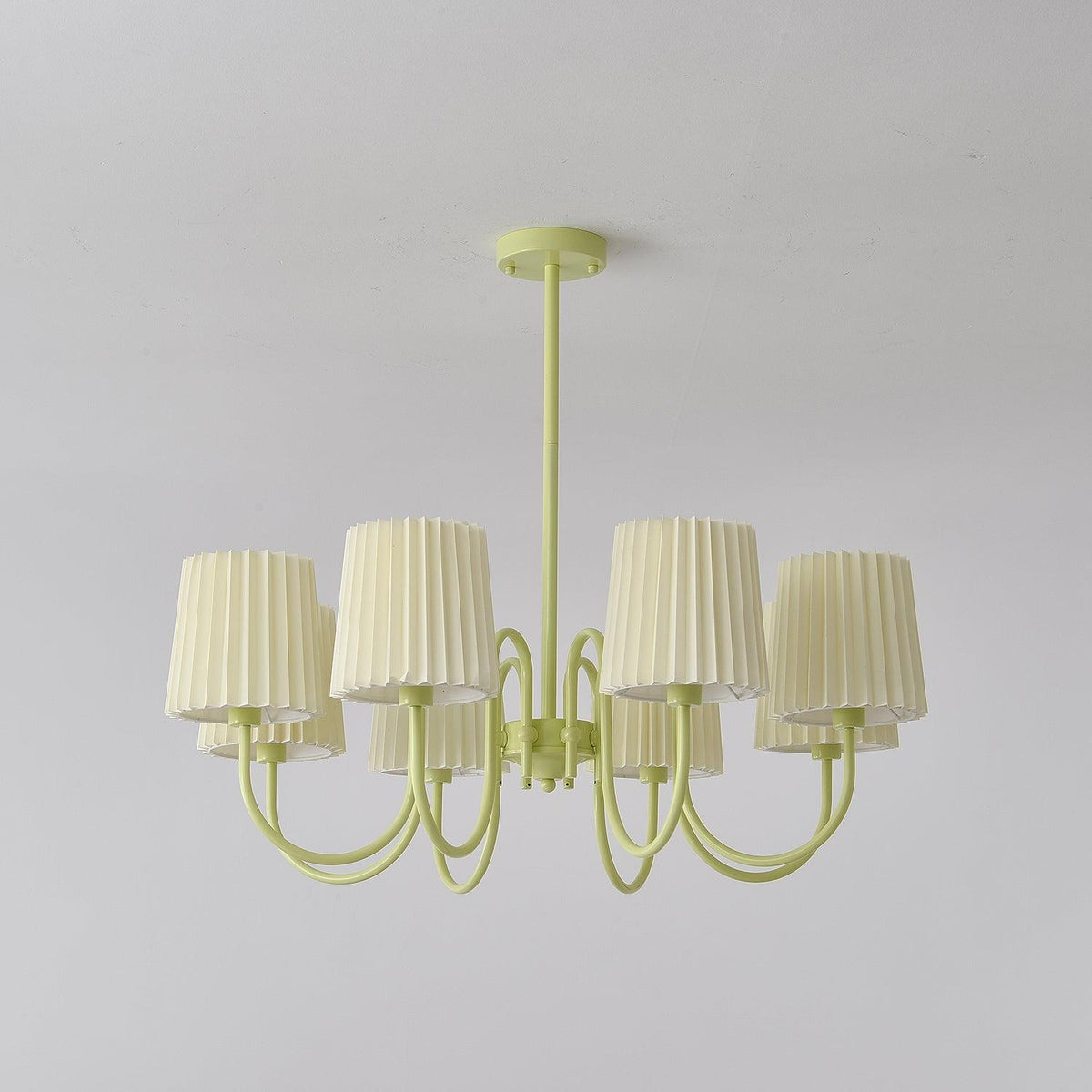 pleated-fabric-matcha-chandelier