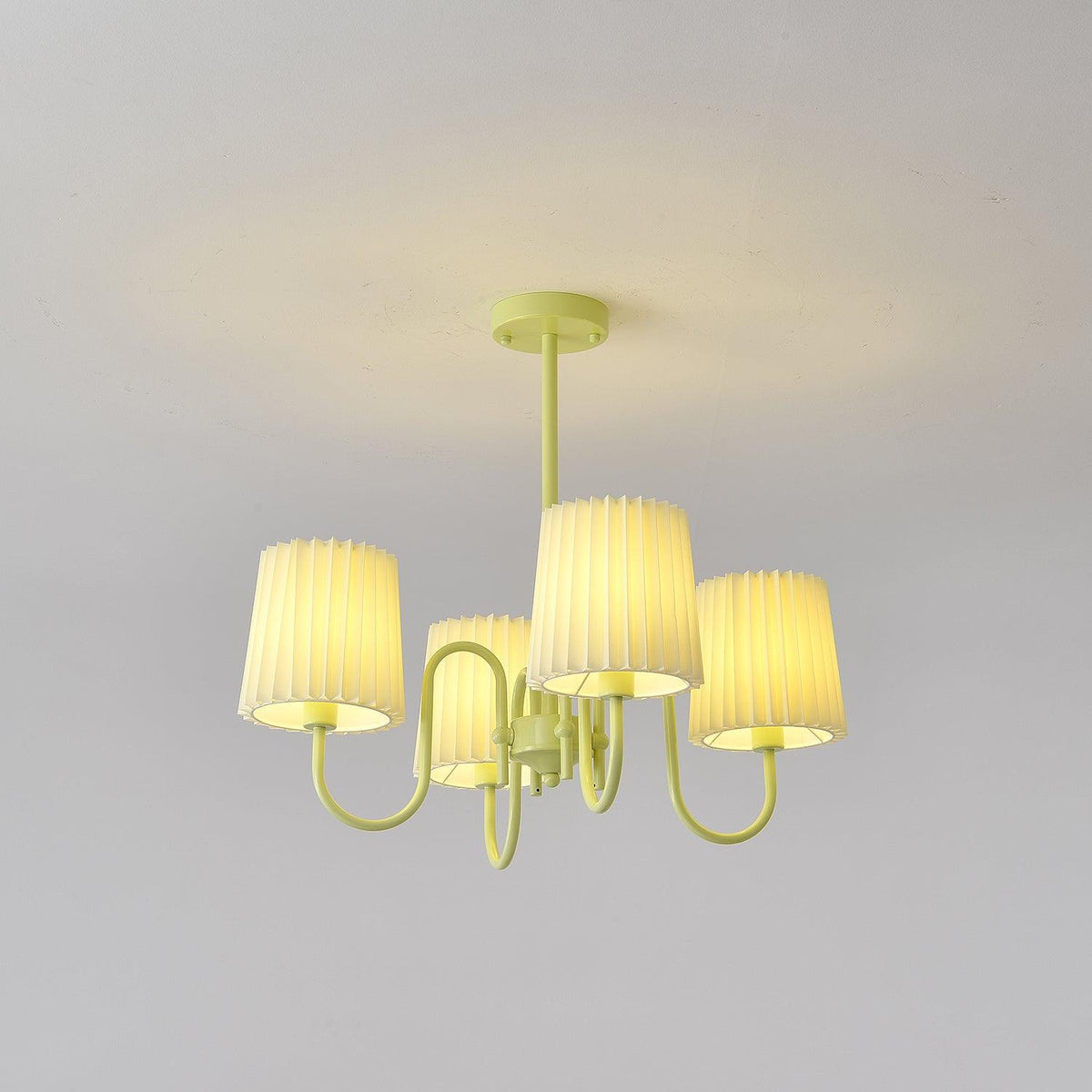 pleated-fabric-matcha-chandelier