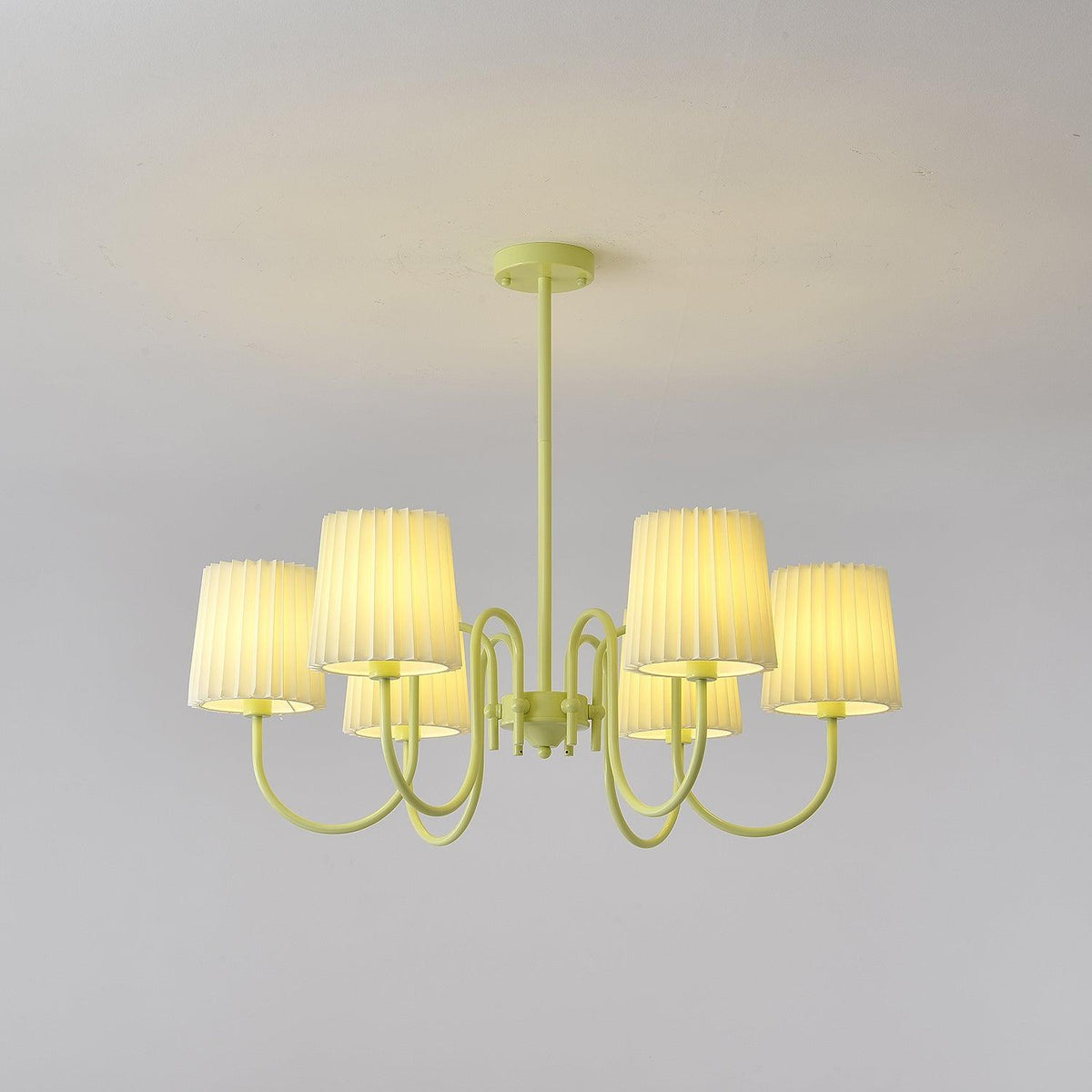 pleated-fabric-matcha-chandelier