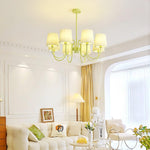 pleated-fabric-matcha-chandelier