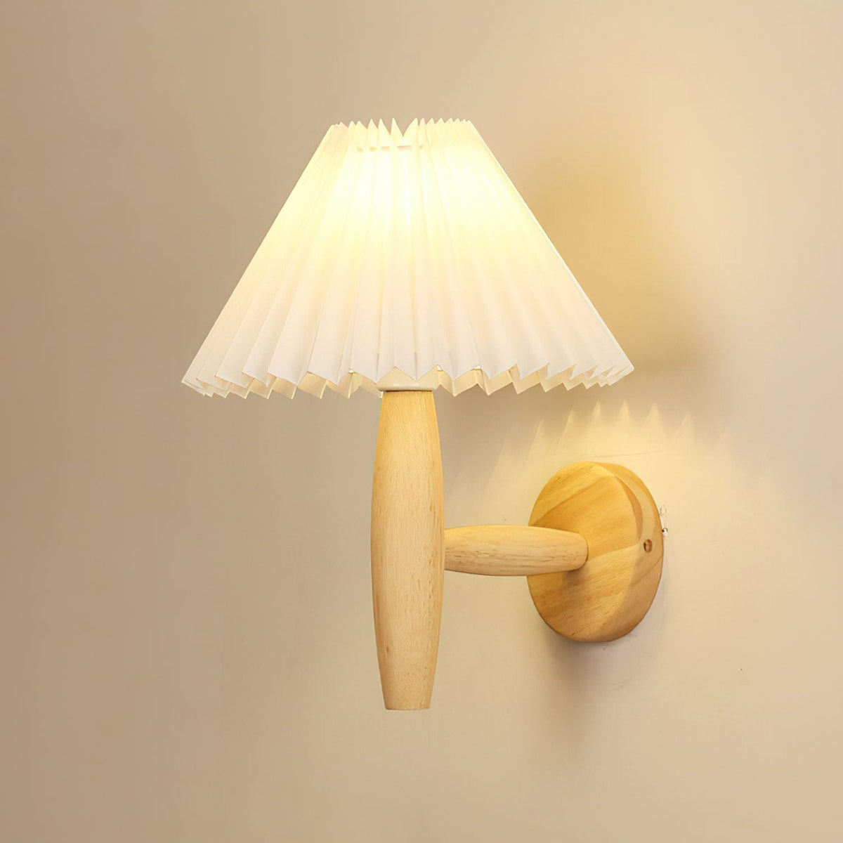 Pleated Wood Wall Light