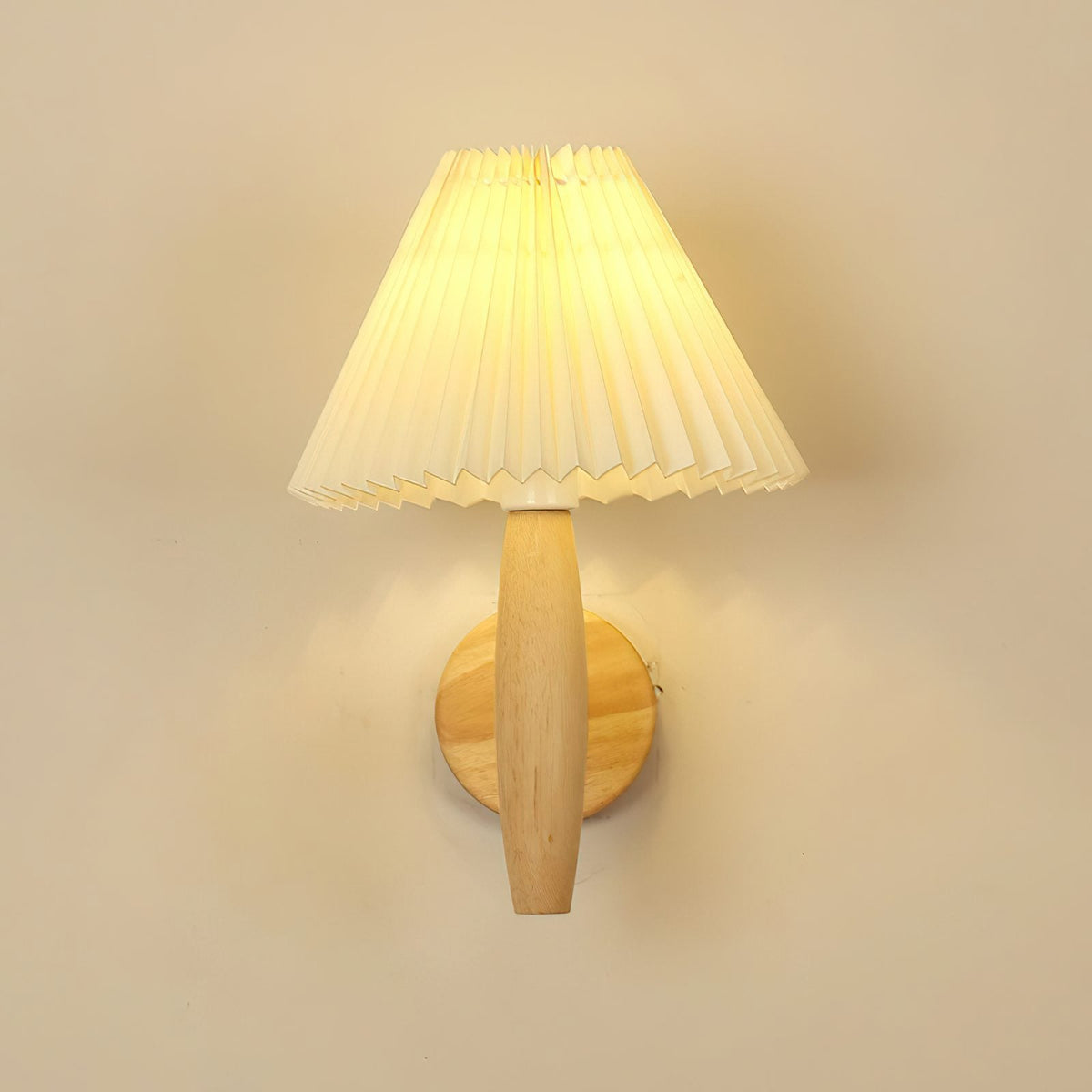 Pleated Wood Wall Light