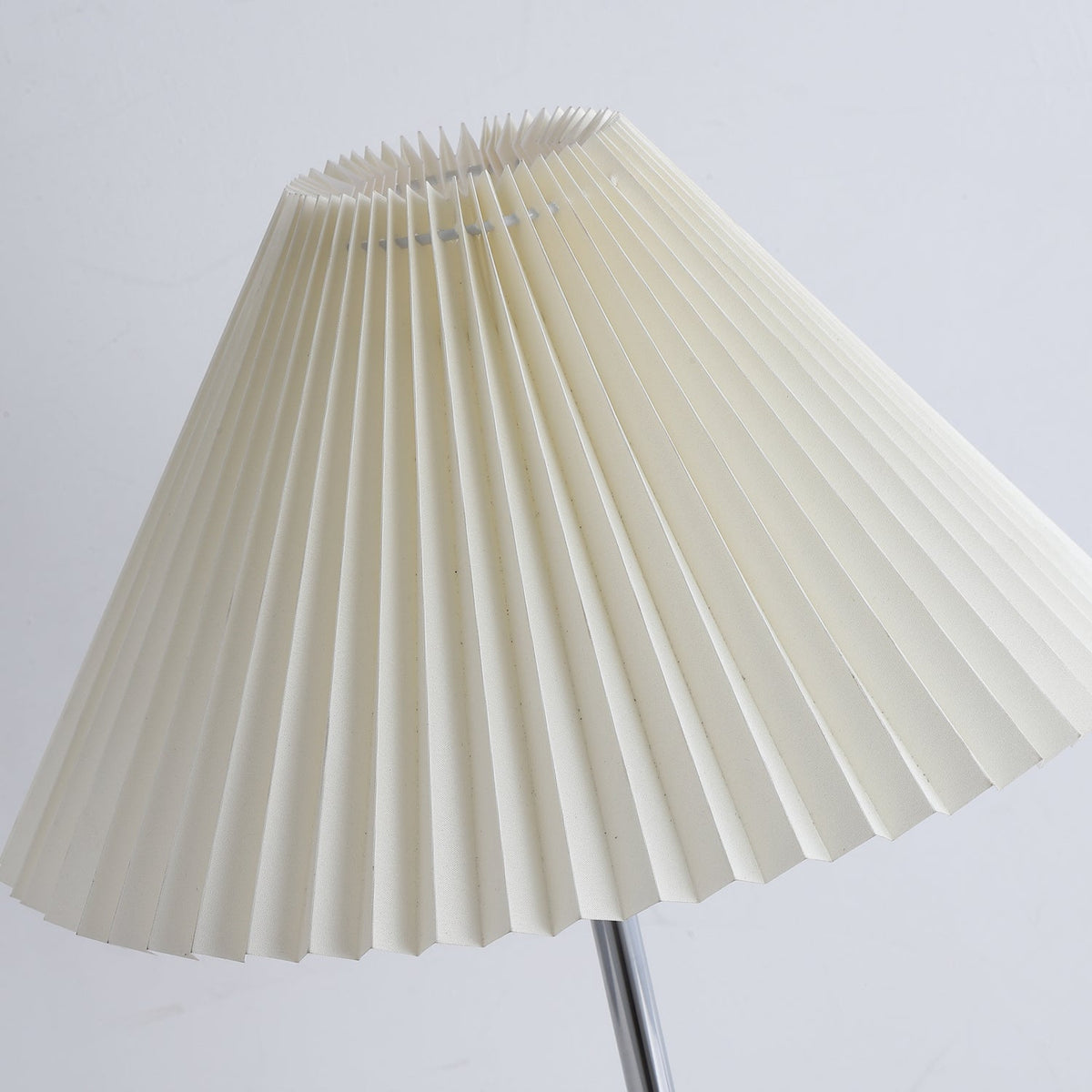 Lynnea Pleated Table Lamp in Chrome & Walnut – Modern Designer Bedside Lighting
