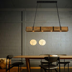 Pleva Linear Wood LED Chandelier, Modern Farmhouse Kitchen Island Light