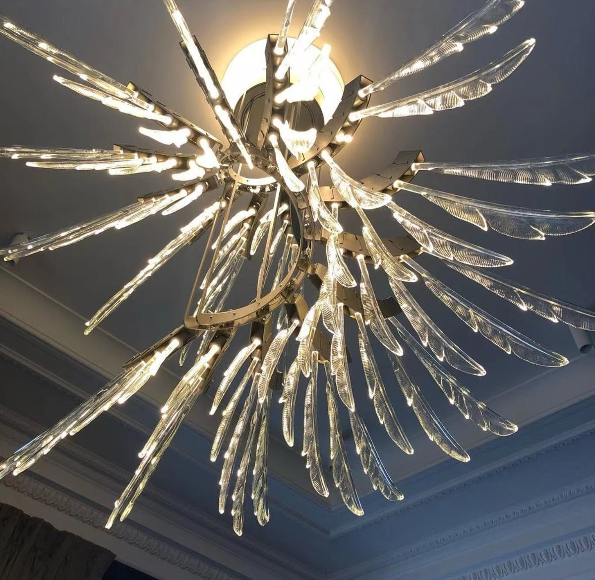 Plumage Ascent Crystal Chandelier for Modern Interiors