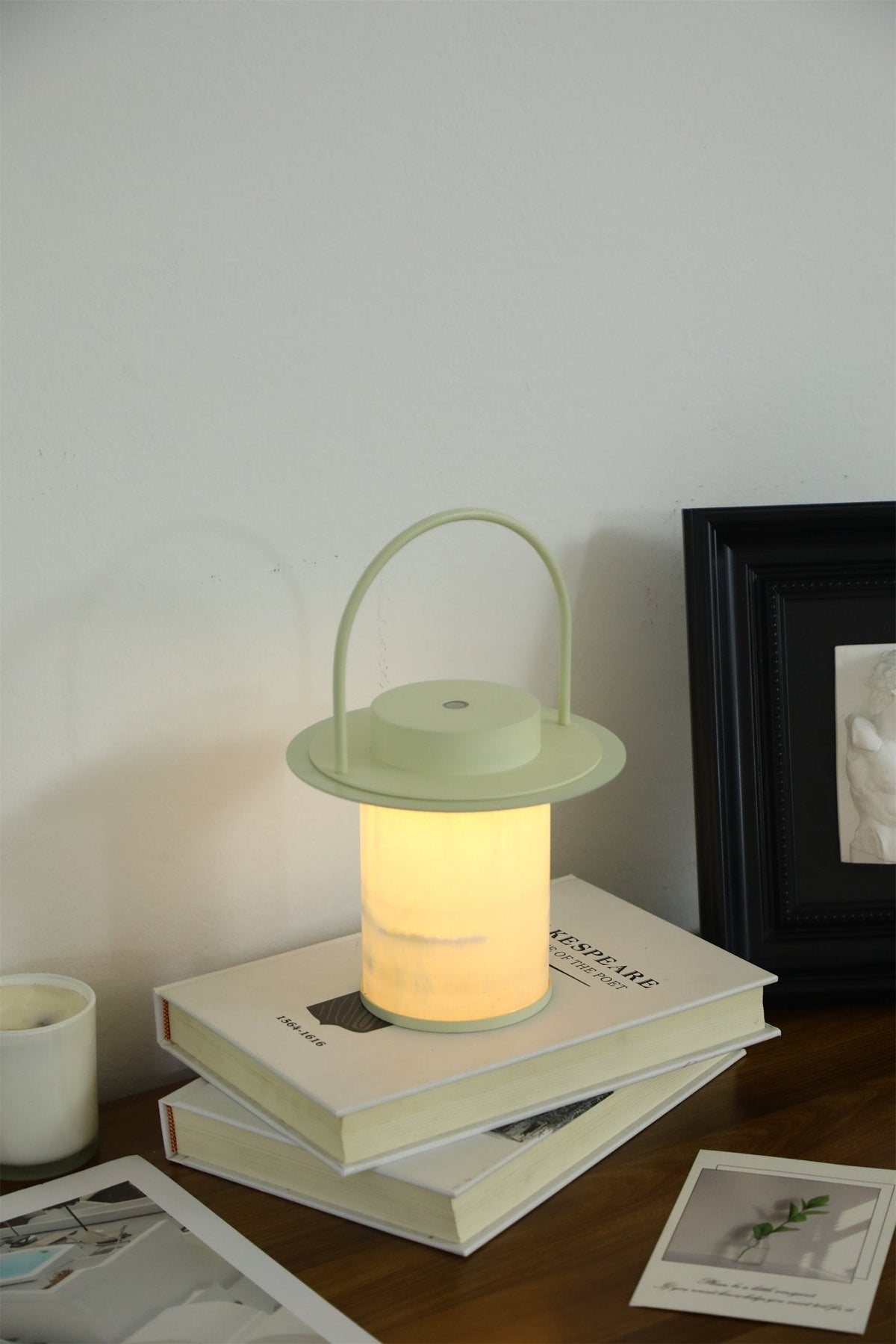 Pod Portable Alabaster Table Lamp with Rechargeable LED