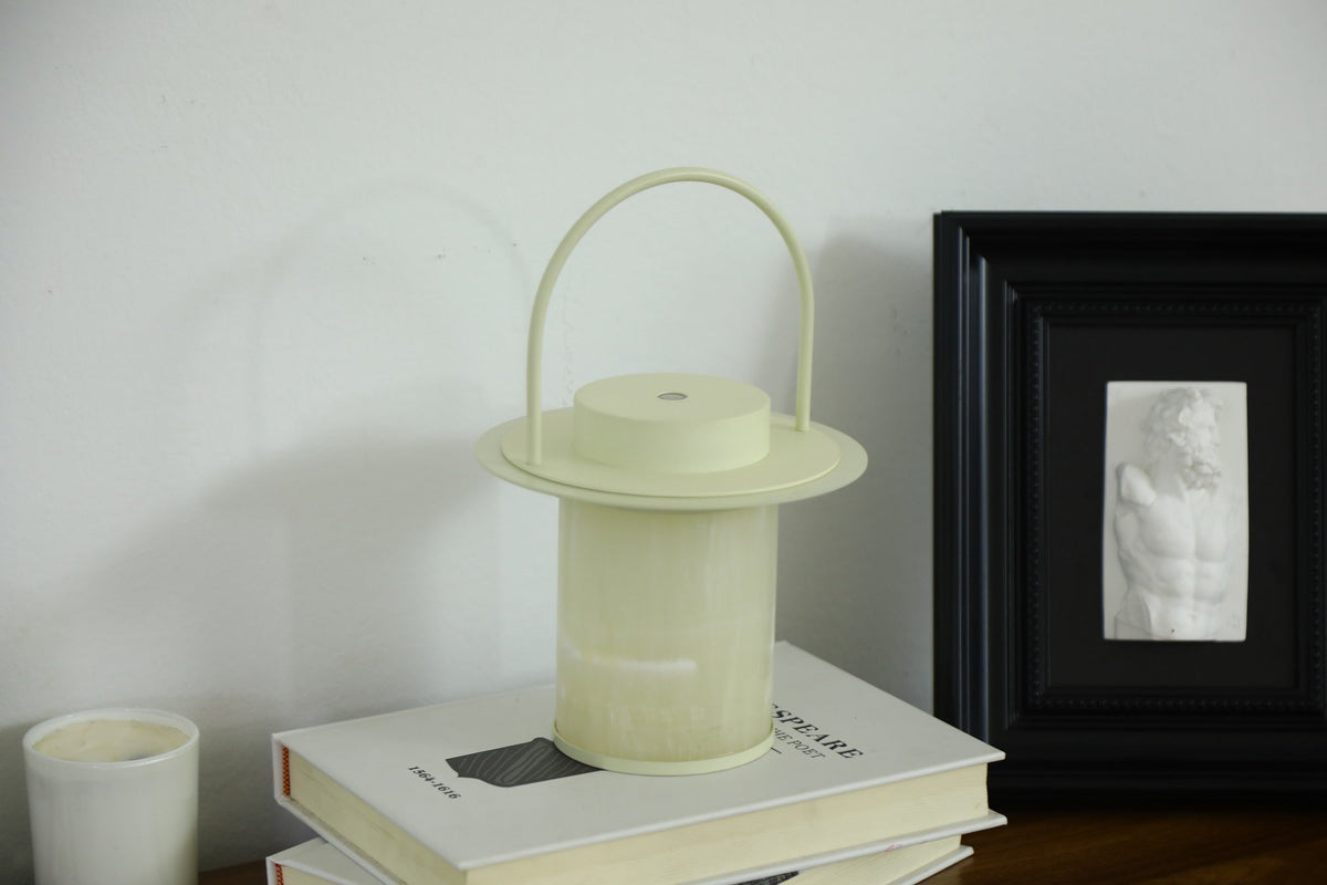 Pod Portable Alabaster Table Lamp with Rechargeable LED