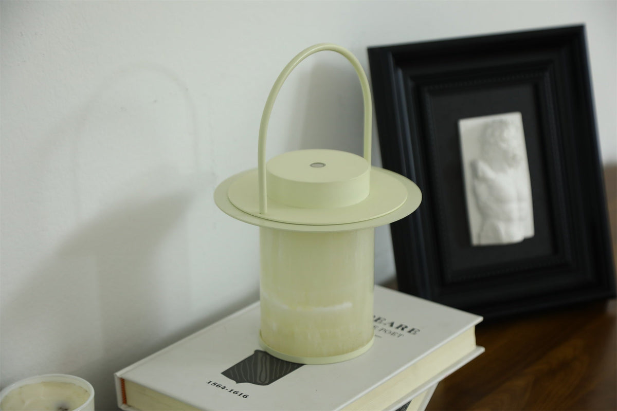 Pod Portable Alabaster Table Lamp with Rechargeable LED
