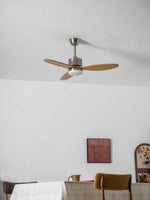 Polaris Ceiling Fan with Dimmable LED Light, 52" Wooden Blades
