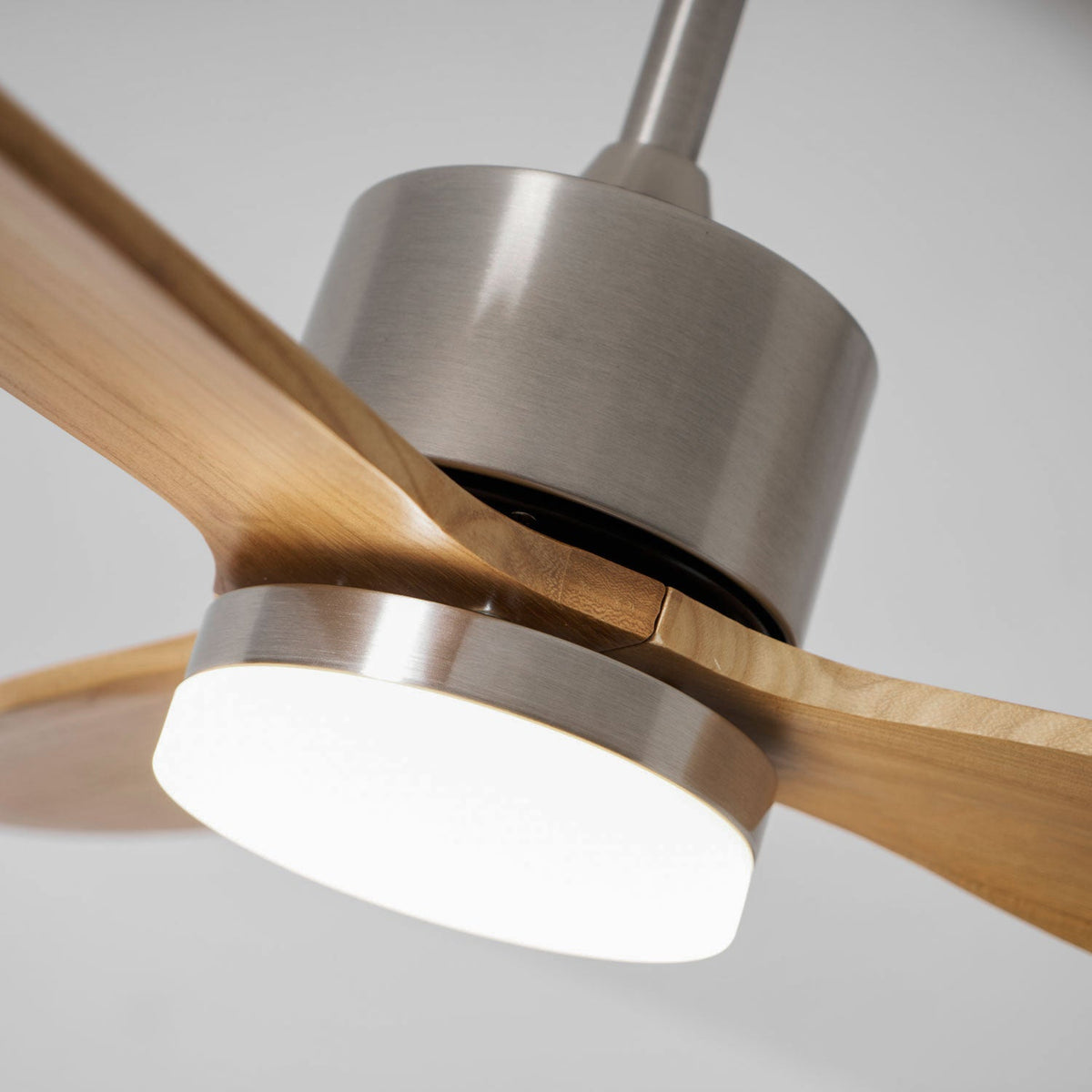 Polaris Ceiling Fan with Dimmable LED Light, 52" Wooden Blades