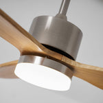 Polaris Ceiling Fan with Dimmable LED Light, 52" Wooden Blades