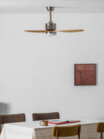 Polaris Ceiling Fan with Dimmable LED Light, 52" Wooden Blades