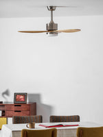 Polaris Ceiling Fan with Dimmable LED Light, 52" Wooden Blades