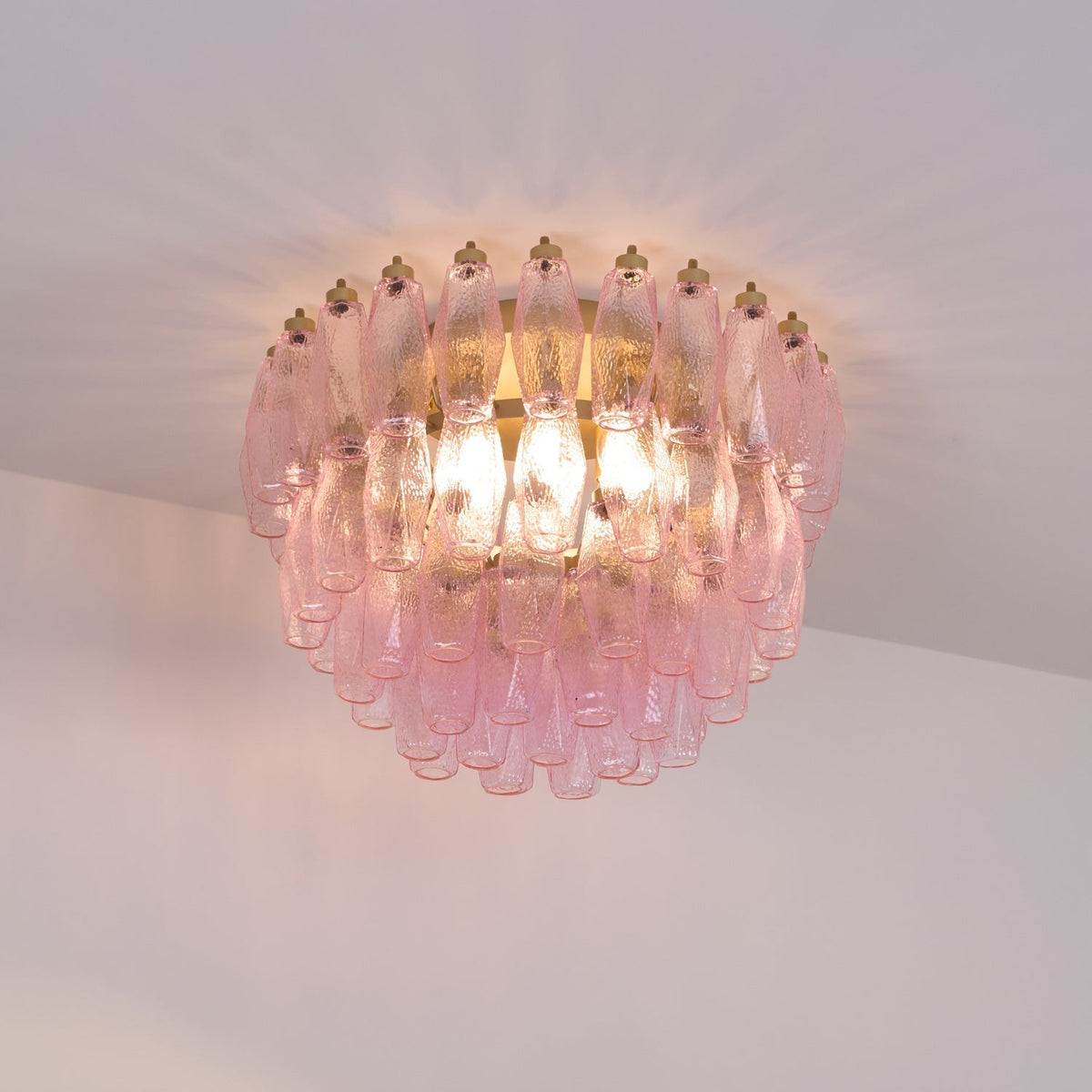 Poliedri Pink Ceiling Light