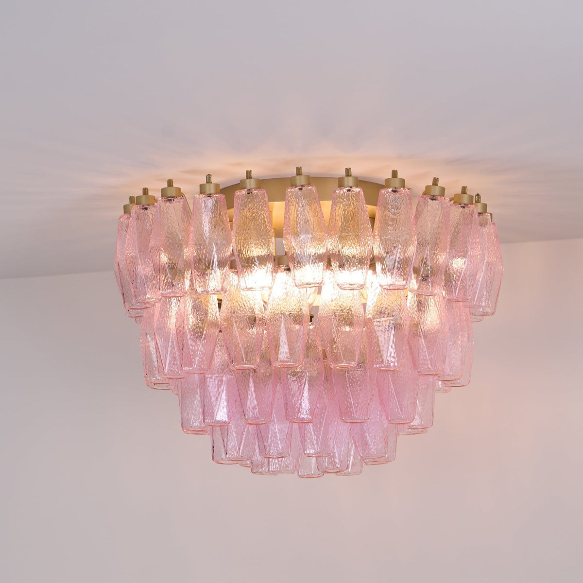 Poliedri Pink Ceiling Light