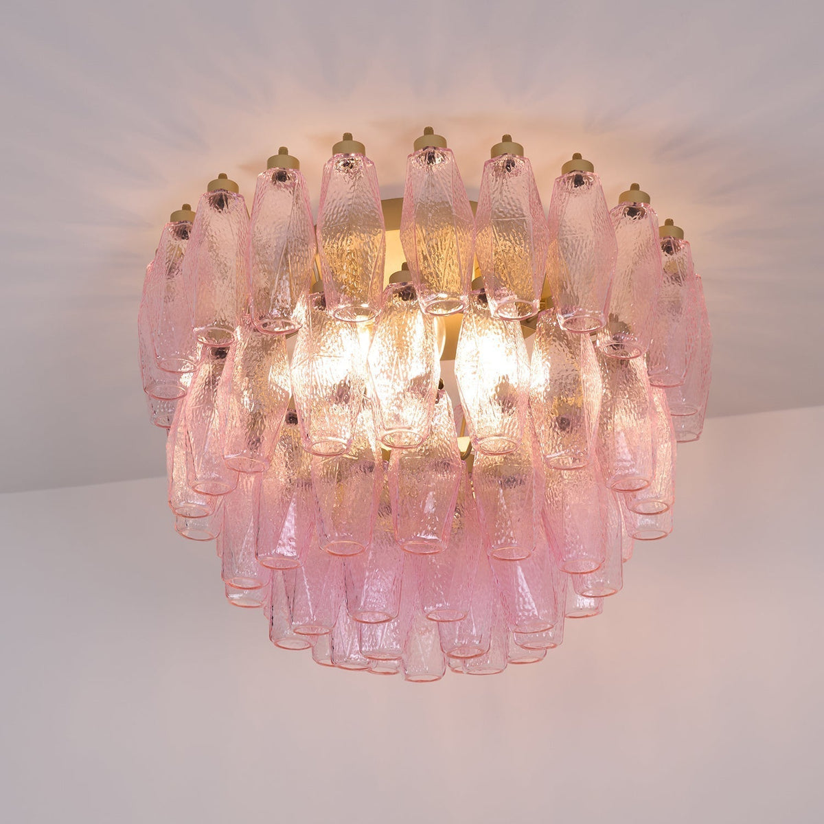 Poliedri Pink Ceiling Light