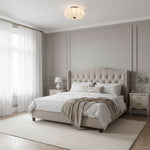 Pompeluna Silk Flush Mount Ceiling Light – Modern Minimalist LED Fixture