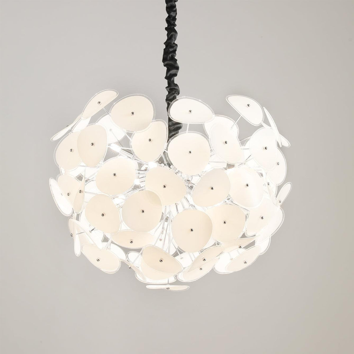 Poppy Glass Globe Chandelier – Modern Chrome & Clear Glass Pendant Light