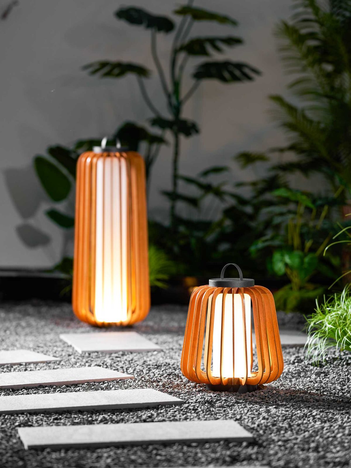 Vakker Portable LED Lantern in Teak and Metal for Outdoor Living