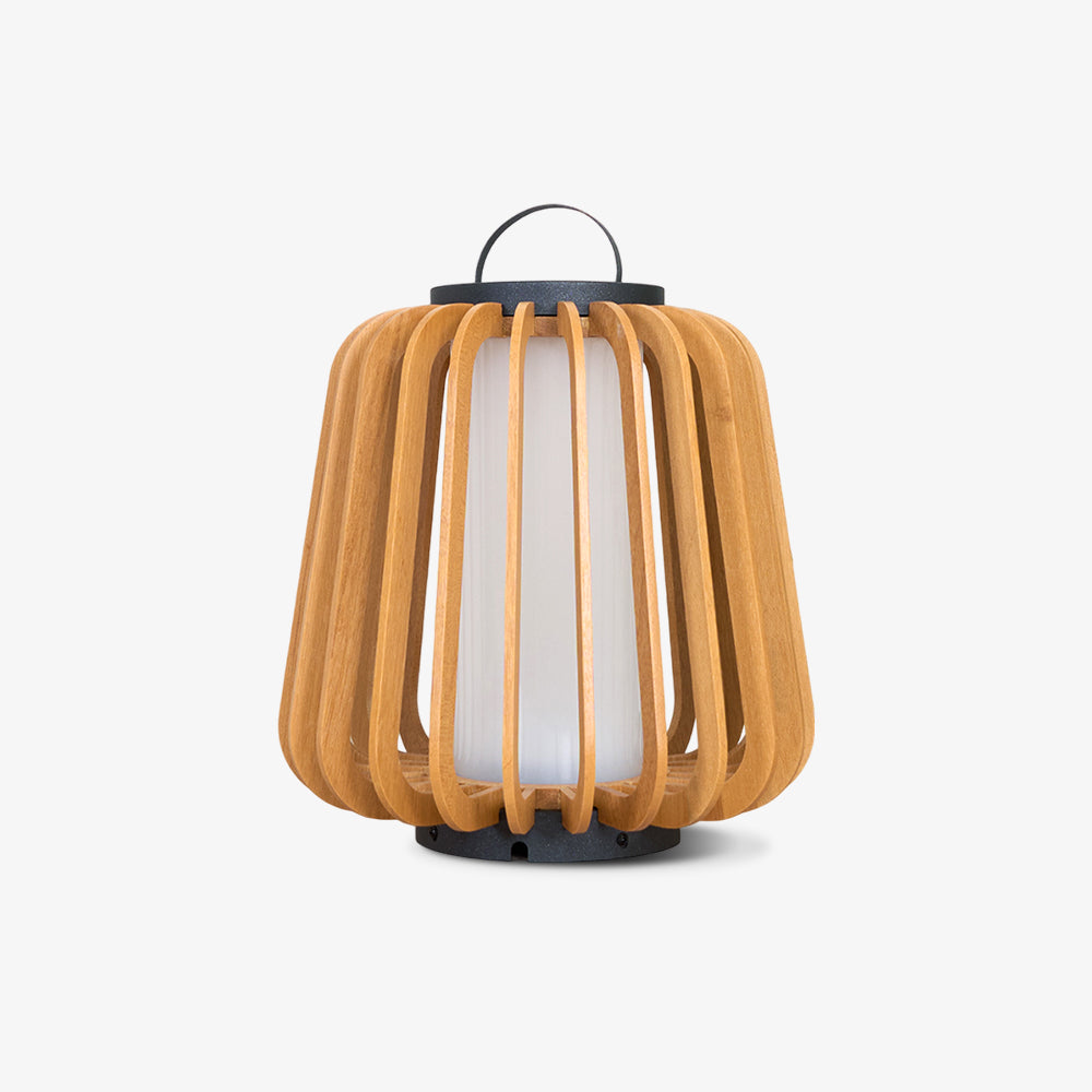 Vakker Portable LED Lantern in Teak and Metal for Outdoor Living