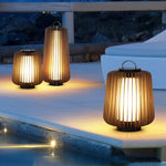 Vakker Portable LED Lantern in Teak and Metal for Outdoor Living