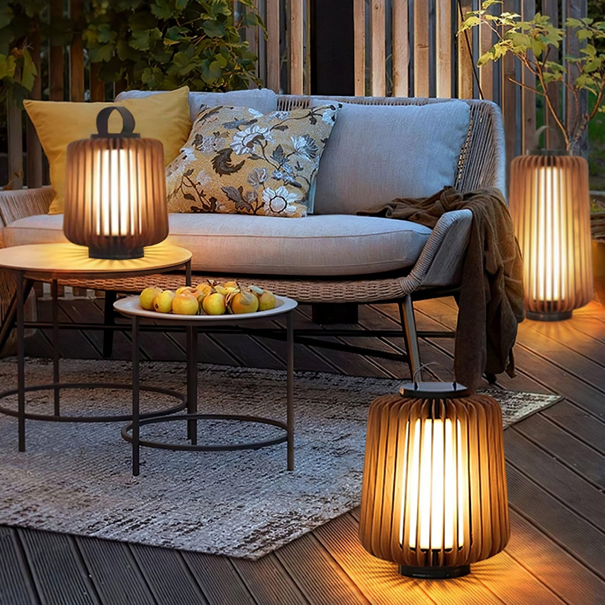 Vakker Portable LED Lantern in Teak and Metal for Outdoor Living