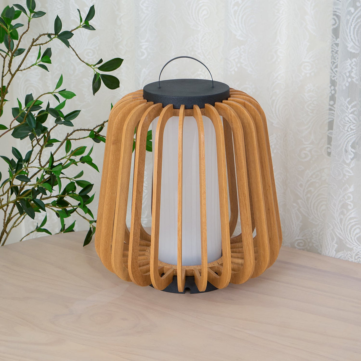 Vakker Portable LED Lantern in Teak and Metal for Outdoor Living