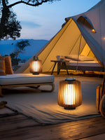 Vakker Portable LED Lantern in Teak and Metal for Outdoor Living