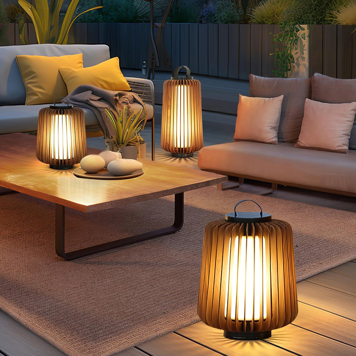 Vakker Portable LED Lantern in Teak and Metal for Outdoor Living