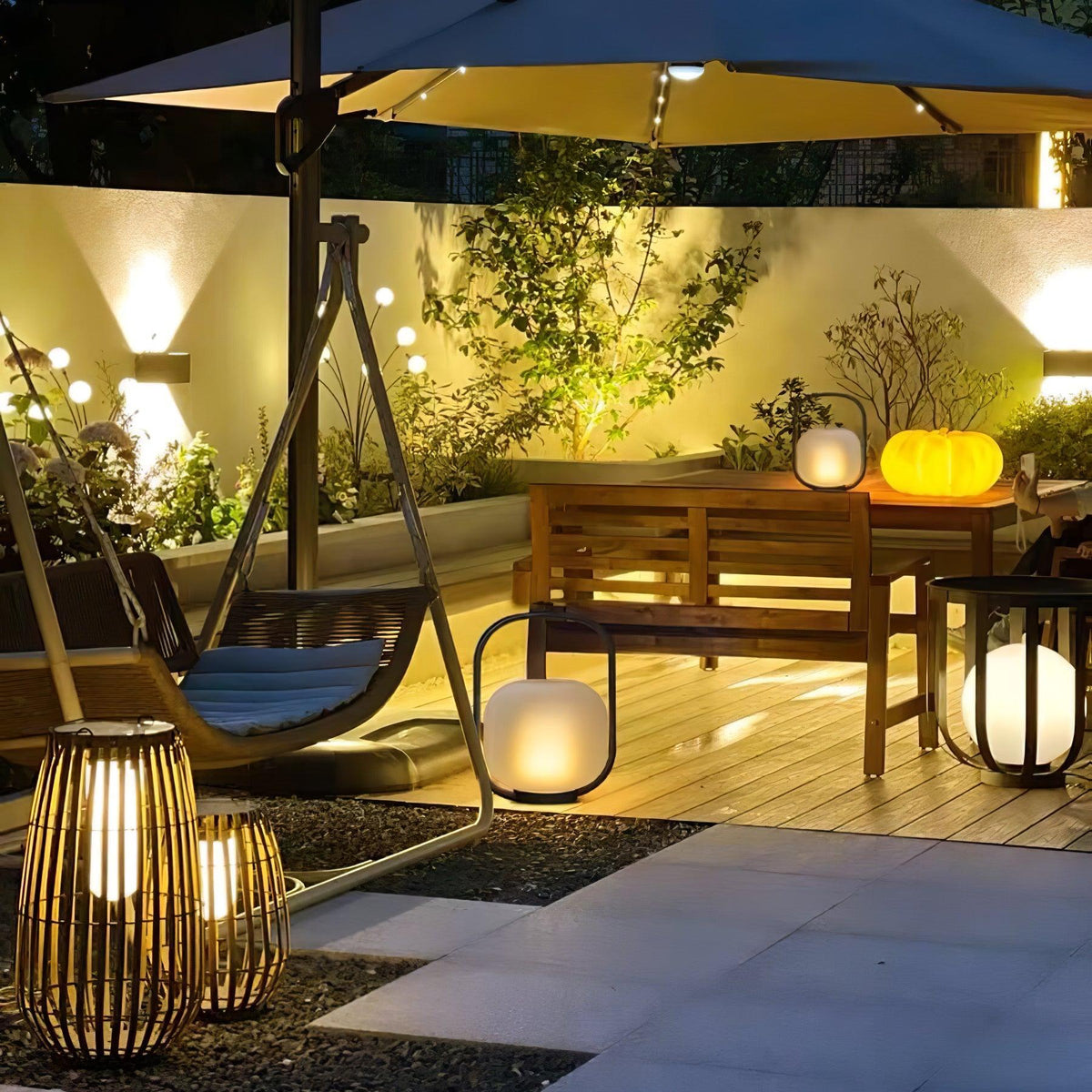 Portable Lantern Outdoor Table Lamp With Solar Panel