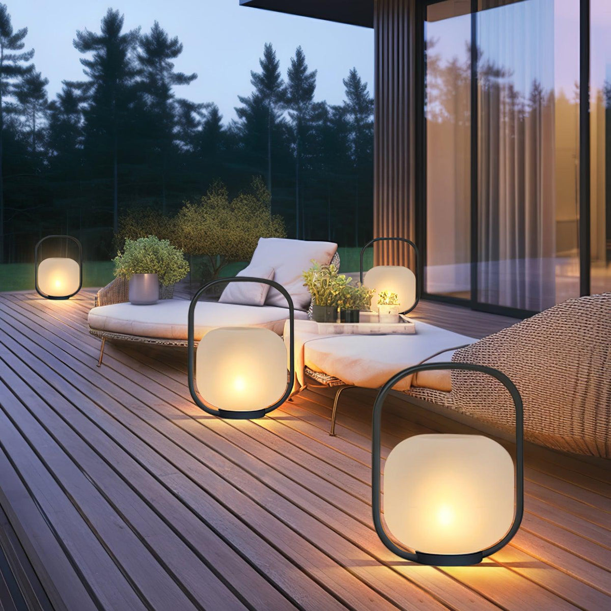 Portable Lantern Outdoor Table Lamp With Solar Panel