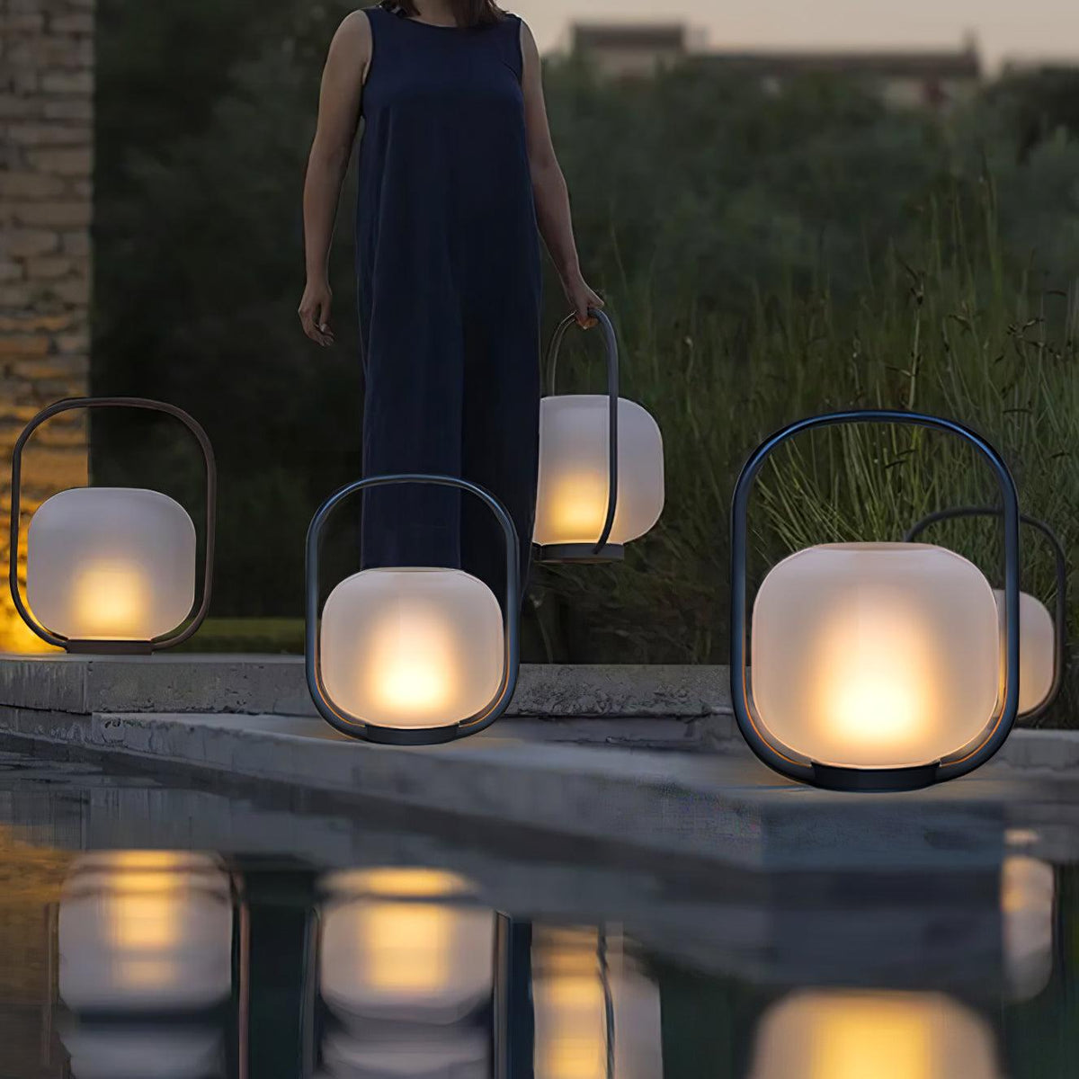 Portable Lantern Outdoor Table Lamp With Solar Panel