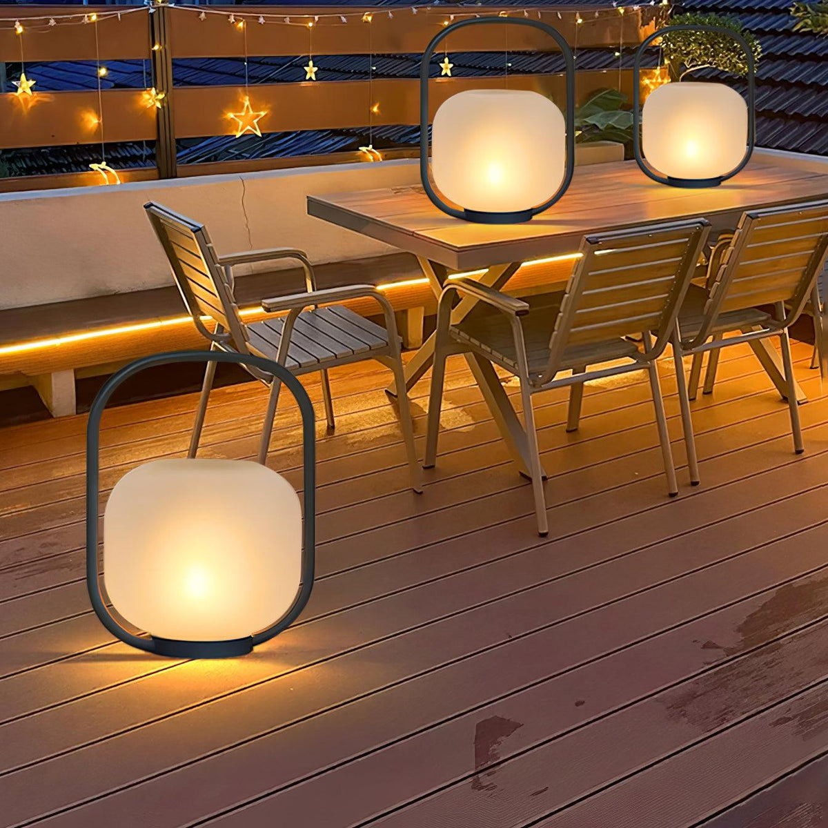 Portable Lantern Outdoor Table Lamp With Solar Panel
