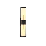 Axis Twin Alabaster LED Wall Sconce, Modern Brass & Black Finish