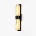 Axis Twin Alabaster LED Wall Sconce, Modern Brass & Black Finish