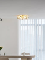 Preston Brass Flush Mount Ceiling Light with Frosted Glass Shade