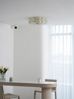 Preston Brass Flush Mount Ceiling Light with Frosted Glass Shade
