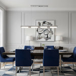 Prism Line Linear LED Pendant Light, Modern Minimalist Metal and Acrylic Chandelier