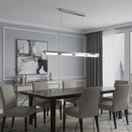Prism Line Linear LED Pendant Light, Modern Minimalist Metal and Acrylic Chandelier