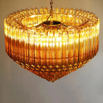 Prism Amber Glass Chandelier – Art Deco Designer Pendant Light