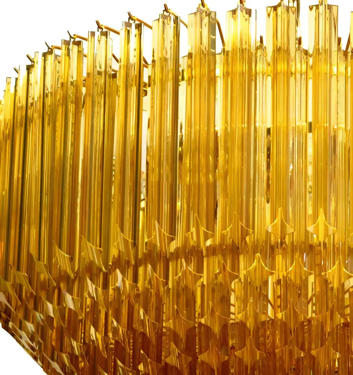 Prism Amber Glass Chandelier – Art Deco Designer Pendant Light
