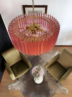 Prism Pink Glass Chandelier | Modern Designer Pendant Light