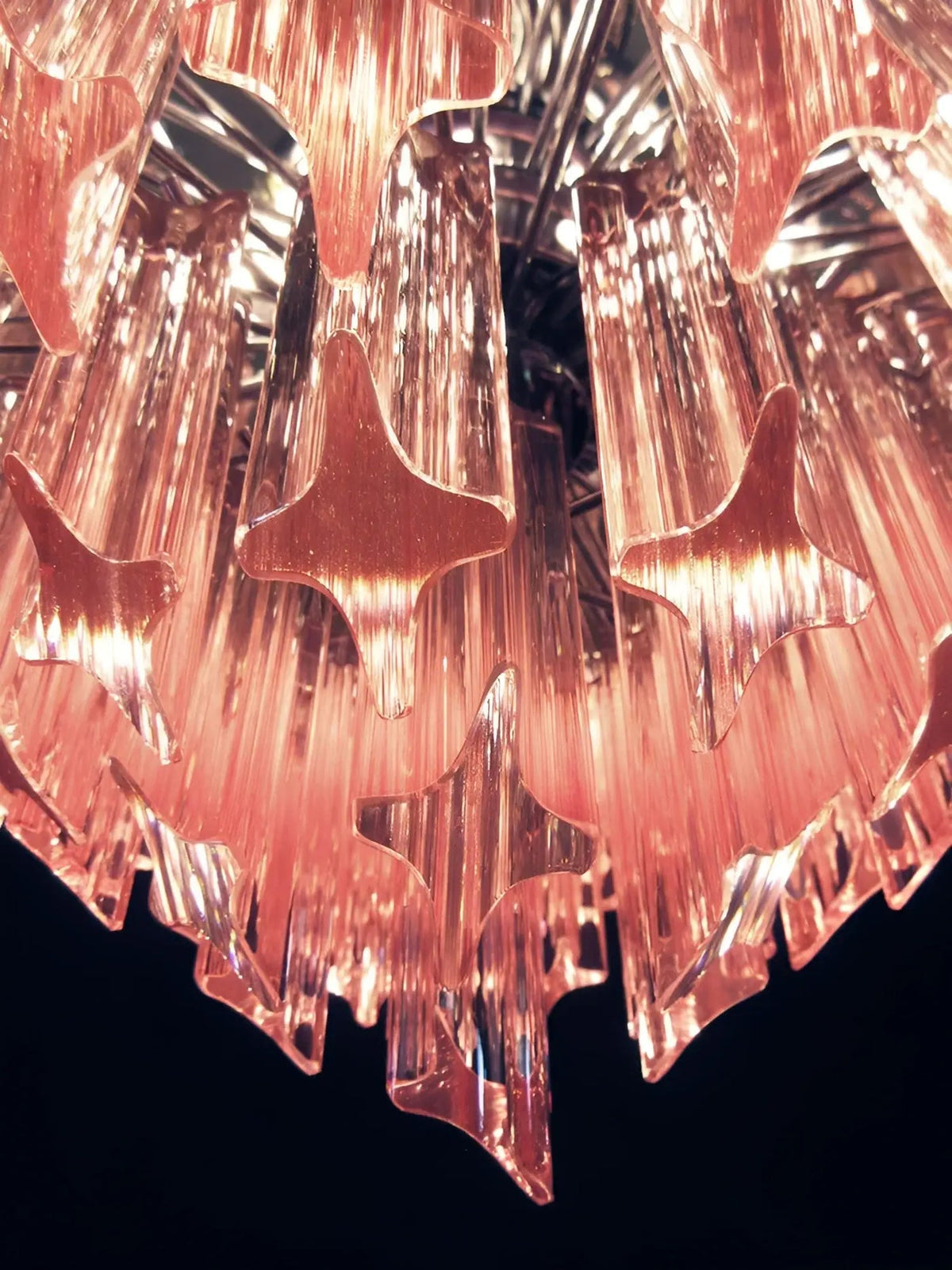 Prism Pink Glass Chandelier | Modern Designer Pendant Light