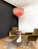 Prism Pink Glass Chandelier | Modern Designer Pendant Light