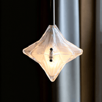 Prismatic Star Pendant Light – Crystal Glass Ceiling Lamp for Dining & Living Spaces