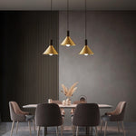 Cone Pendant Light in Brass and Black – Modern Minimalist Ceiling Lamp