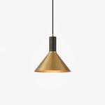 Cone Pendant Light in Brass and Black – Modern Minimalist Ceiling Lamp