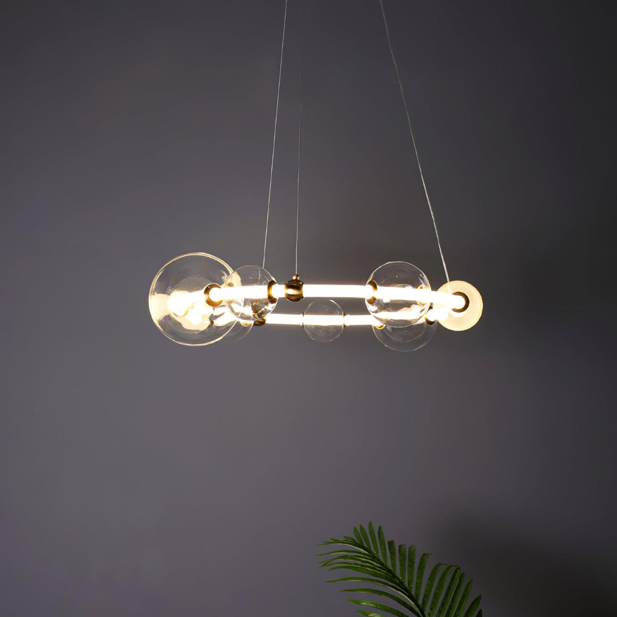 Puppet LED Chandelier in Gold and Clear Glass – Modern Luxury Pendant